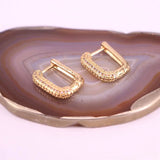 5 Pairs CZ Silver Geometric Rectangle Hoop Earrings for Women 14*18MM