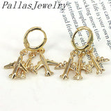 5Pairs Sparkly Women Earrings Zircon CZ Hoop Drop Earrings