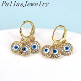 5Pairs Sparkly Women Earrings Zircon CZ Hoop Drop Earrings