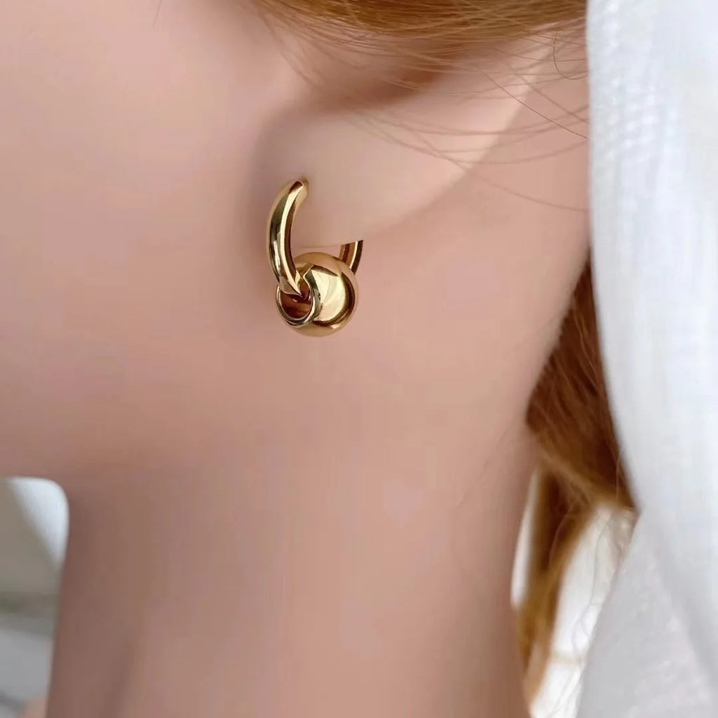 Vintage Plated Round Hoop Earrings for Women