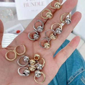 Vintage Plated Round Hoop Earrings for Women