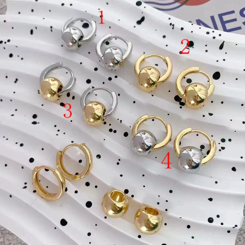 Vintage Plated Round Hoop Earrings for Women