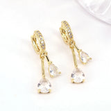 5 Pairs CZ Zircon Drop Earrings Vintage Piercing Hoop Wedding Party Jewelry