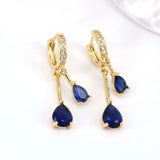 5 Pairs CZ Zircon Drop Earrings Vintage Piercing Hoop Wedding Party Jewelry