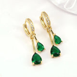 5 Pairs CZ Zircon Drop Earrings Vintage Piercing Hoop Wedding Party Jewelry