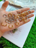 5Pairs Chunky Classic Silver Hoop Earrings Plating 18k for Women