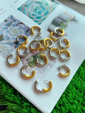5Pairs Chunky Classic Silver Hoop Earrings Plating 18k for Women