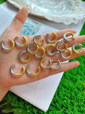 5Pairs Chunky Classic Silver Hoop Earrings Plating 18k for Women