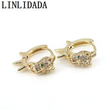 Leopard Head Huggie Hoop Earrings, 5 Pairs Cubic Zirconia Plated Party Gift
