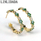 Dainty Hamsa Hand Stud Earrings for Women Girls