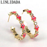 Dainty Hamsa Hand Stud Earrings for Women Girls