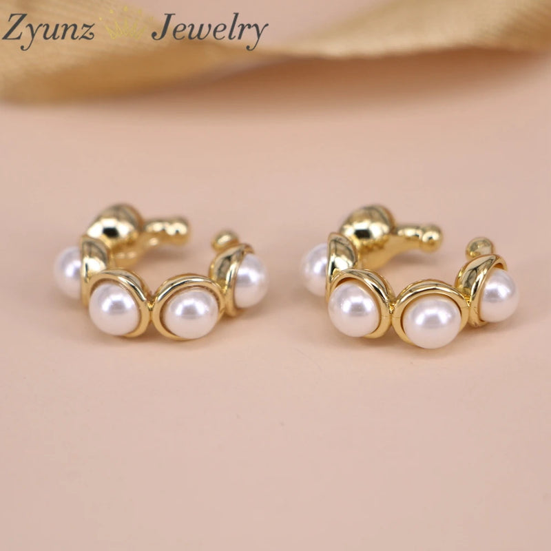 5Pairs Pearl Shells Ear Cuff for Women Circle Earclips