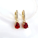 Colorful Zircon Crystal Pierced Hoop Earrings for Women Jewelry