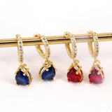 Colorful Zircon Crystal Pierced Hoop Earrings for Women Jewelry
