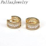 5Pairs Gold Plated CZ Zircon Hoop Earrings Women's Boho Huggie Earrings