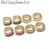5Pairs Gold Plated CZ Zircon Hoop Earrings Women's Boho Huggie Earrings