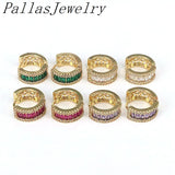 5Pairs Gold Plated CZ Zircon Hoop Earrings Women's Boho Huggie Earrings