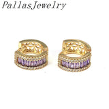 5Pairs Gold Plated CZ Zircon Hoop Earrings Women's Boho Huggie Earrings