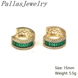 5Pairs Gold Plated CZ Zircon Hoop Earrings Women's Boho Huggie Earrings