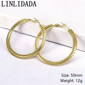 5Pairs Geometric Metal Earrings Vintage Hoop Earrings for Women