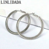 5Pairs Geometric Metal Earrings Vintage Hoop Earrings for Women