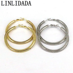 5Pairs Geometric Metal Earrings Vintage Hoop Earrings for Women