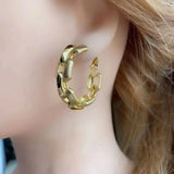 Hollow Round Circle Chain Link Hoop Earrings for Women
