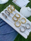 Hollow Round Circle Chain Link Hoop Earrings for Women