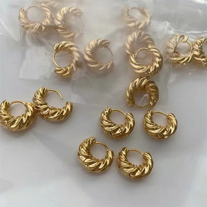 5Pairs Twisted Hoop Earrings Punk Classic Party Earring
