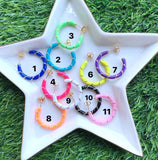 5 Pairs Neon Enamel Big Round Earrings for Women