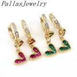 Love Heart CZ Zirconia Hoop Earrings Crystal Bohemian Jewelry