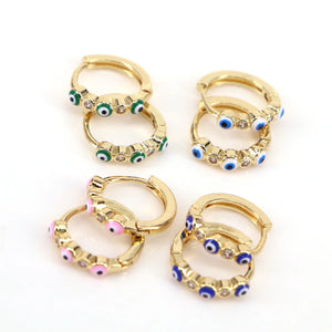Minimalist CZ Zircon Round Hoop Earrings