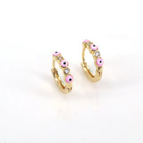 Minimalist CZ Zircon Round Hoop Earrings
