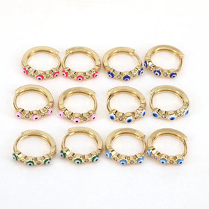 Minimalist CZ Zircon Round Hoop Earrings