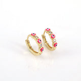 Minimalist CZ Zircon Round Hoop Earrings
