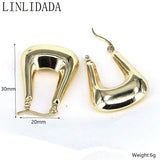 5Pairs Geometric Hoop Earrings 18K Plated for Wedding Party