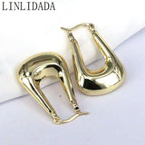 5Pairs Geometric Hoop Earrings 18K Plated for Wedding Party