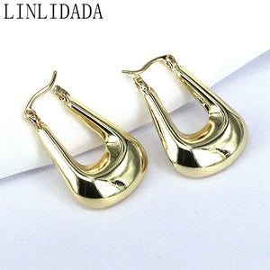 5Pairs Geometric Hoop Earrings 18K Plated for Wedding Party