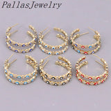 Bohemian Eye Hoop Earrings Vintage Wedding Jewelry