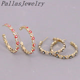 Bohemian Eye Hoop Earrings Vintage Wedding Jewelry