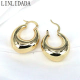 5Pairs Minimalist Plated Chunky Hoop Earring Vintage Geometric Huggie For Women