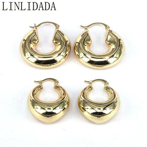 5Pairs Minimalist Plated Chunky Hoop Earring Vintage Geometric Huggie For Women