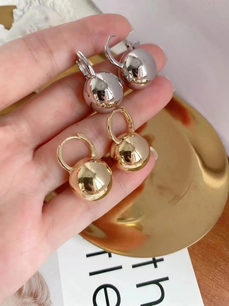 5 Pairs Silver Geometric Huggie Earrings Minimalist Style