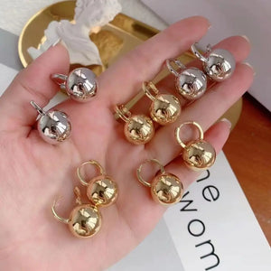 5 Pairs Silver Geometric Huggie Earrings Minimalist Style