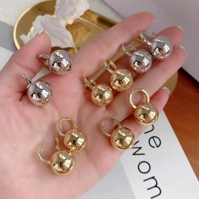 5 Pairs Silver Geometric Huggie Earrings Minimalist Style