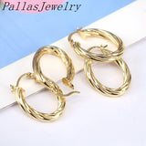 5Pairs Round Oval Punk Hoop Earrings Ear Clip Wedding Party Jewelry