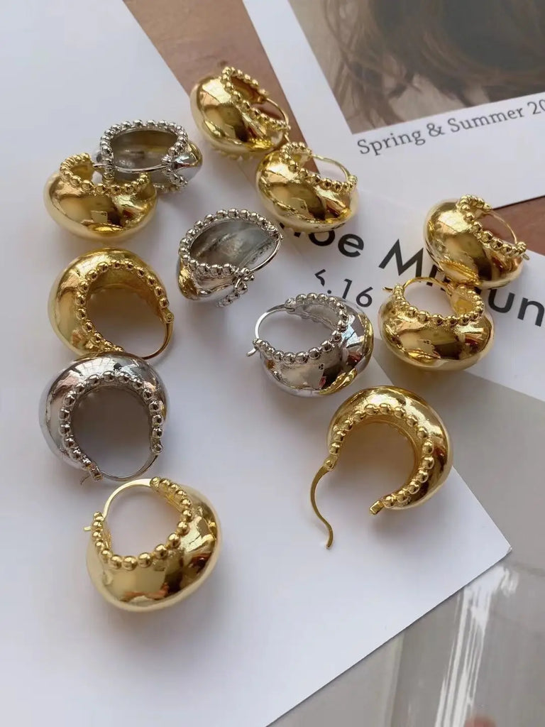5Pairs Bohemia Handbag Hoop Earrings Retro Party Jewelry