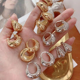 5Pairs Bohemia Handbag Hoop Earrings Retro Party Jewelry