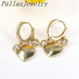 5Pairs CZ Women Plated Hoop Earrings Heart Cross Star Flower Charm