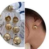 5Pairs Brass Geometric Hoop Earrings Irregular Thick C Shape Women Girls